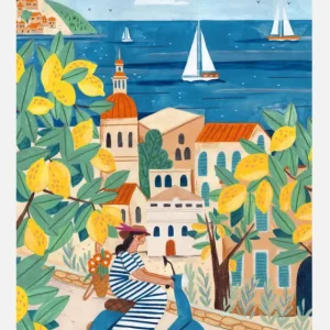 Travel Woman On The Amalfi Coast Canvasprint (30x40 cm) Offre Limitée