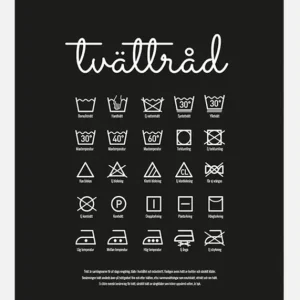 Washing Instructions - Black Canvasprint (30x40 cm) Seulement Aujourd’hui