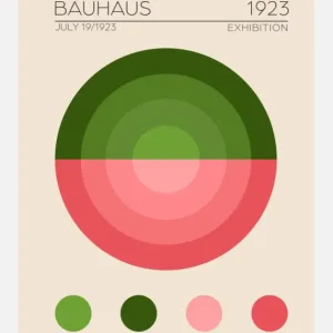 Bauhaus Yesil Daire Canvasprint (30x40 cm) Authentique