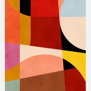 Warm Colors Bauhaus Geometry2 Canvasprint (30x40 cm) Offre Du Jour