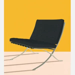 Barcelona Chair By Mies Van Der Rohe Canvasprint (30x40 cm) Livraison Gratuite