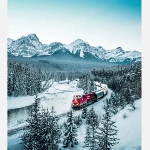 Winter Train Canvasprint (30x40 cm) Livraison Express
