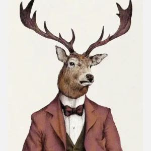 A Deer With Human Attirea??wearing Canvasprint (30x40 cm) Offre Spéciale