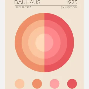 Bauhaus Pembe Daire Canvasprint (30x40 cm) Pas Cher