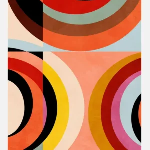 Warm Colors Bauhaus Geometry3 Canvasprint (30x40 cm) Expédition Rapide