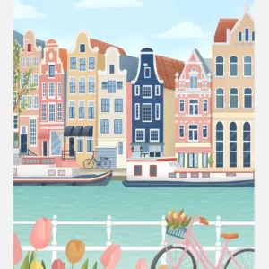 Amsterdam City Canvasprint (30x40 cm) Bon Marché