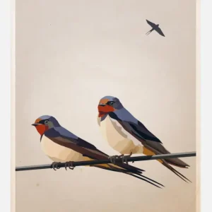 Swallows Canvasprint (30x40 cm) Pas Cher