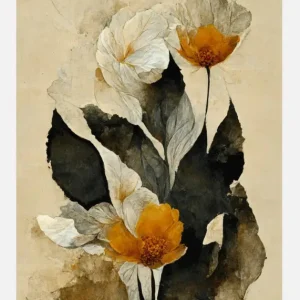 Yellow Paper Flowers Canvasprint (30x40 cm) Nouvel Arrivage