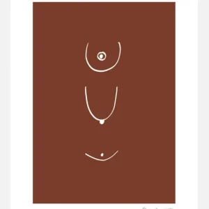 Thin Lines - Brown Canvasprint (30x40 cm) Bon Marché