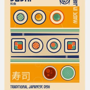 Sushi Japanese Food Print Canvasprint (30x40 cm) Prix Bas