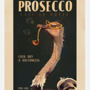 Vente Directe Art Deco Prosecco Wall Art Of An Ostrich Canvasprint (30x40 cm)