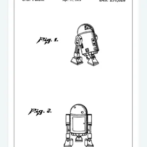 Super Prix Patent Drawing - Star Wars - R2-d2 Canvasprint (30x40 cm)