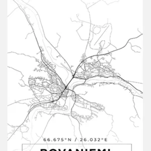 Acheter Direct Map - Rovaniemi - White Canvasprint (30x40 cm)