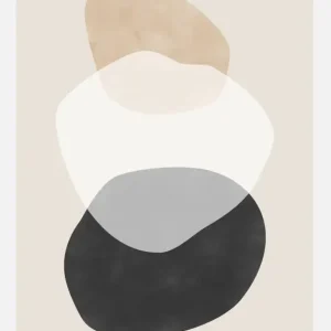 Beige Boho Shapes Artwork Canvasprint (30x40 cm) Populaire