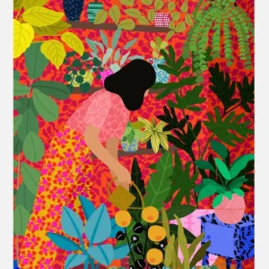 Watering My Plants Canvasprint (30x40 cm) Haute Qualité