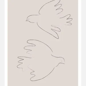 Two Doves Canvasprint (30x40 cm) Produit De Marque