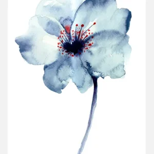 Aquarelle Flower - Blue Canvasprint (30x40 cm) Must-Have