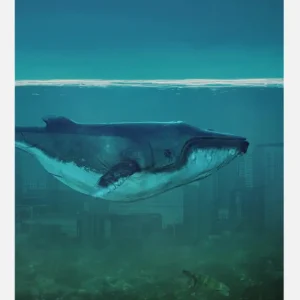 Blue Whale Canvasprint (30x40 cm) Meilleur Prix