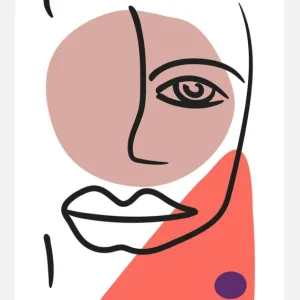 Abstract Face - Red II Canvasprint (30x40 cm) Livraison Express