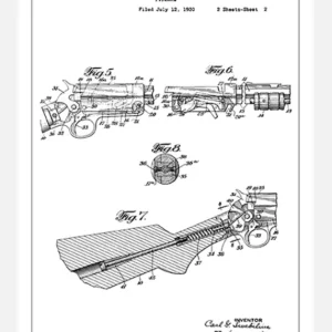 Acheter En Ligne Patent Drawing - Rifle II Canvasprint (30x40 cm)