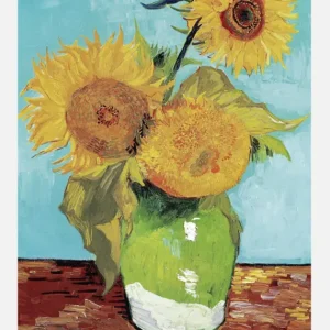 Vase With Three Sunflowers Canvasprint (30x40 cm) Commander Vite