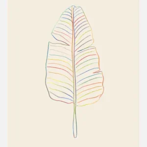 Banana Rainbow Leaf Canvasprint (30x40 cm) Bon Plan