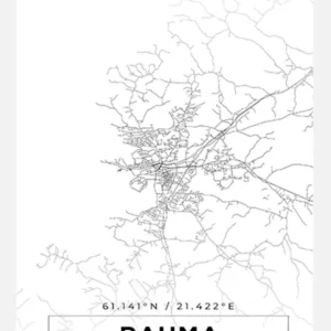 Usine Directe Map - Rauma - White Canvasprint (30x40 cm)