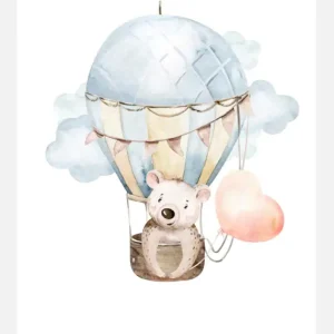 Bear Hot Air Balloon Canvasprint (30x40 cm) Livraison Gratuite
