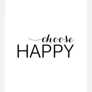 Acheter Direct Choose Happy - Black Canvasprint (30x40 cm)