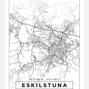 Acheter Direct Map - Eskilstuna - White Canvasprint (30x40 cm)