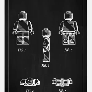 Acheter Direct Patent Drawing - Lego I - Black Canvasprint (30x40 cm)