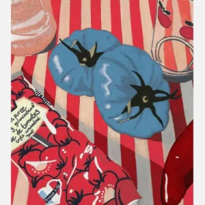 Blue Tomatoes Canvasprint (30x40 cm) Nouvel Arrivage