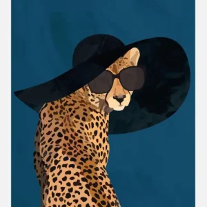 Acheter En Ligne Fashionable Cheetah Wearing A Sunhat Canvasprint (30x40 cm)