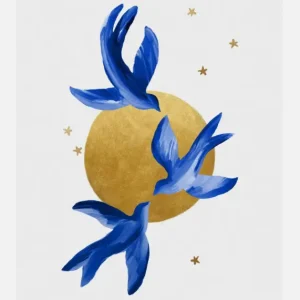 Blue Birds Canvasprint (30x40 cm) Réduction