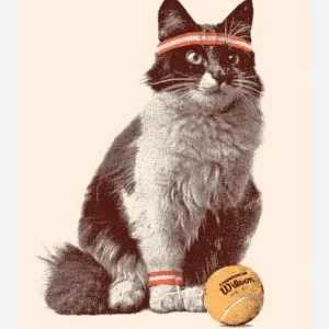 Usine Directe Chat Tennis Canvasprint (30x40 cm)