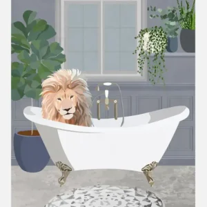 Acheter En Ligne Lion Takes A Bath Canvasprint (30x40 cm)