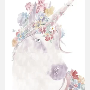 Unicorn Floral Canvasprint (30x40 cm) Expédié Aujourd’hui