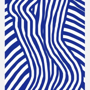 Blue And White Striped Nude Canvasprint (30x40 cm) Retour Gratuit