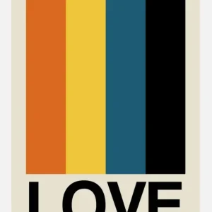 Usine Directe Retro Stripe Love Sundaze Canvasprint (30x40 cm)