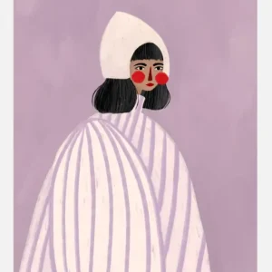 The Woman With The White Hat Canvasprint (30x40 cm) Prix Promo