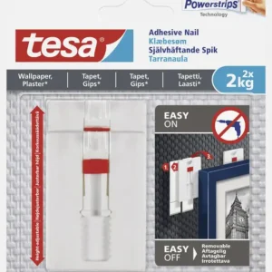 Tesa - Verstelbare zelfklevende spijker voor alle soorten muren (max 2x2kg) Soldes