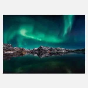 Achat Immédiat Lofoten Aurora Reflection Canvasprint (30x40 cm)