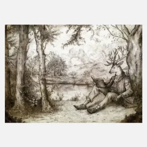 Usine Directe Reading Under A Tree Canvasprint (30x40 cm)