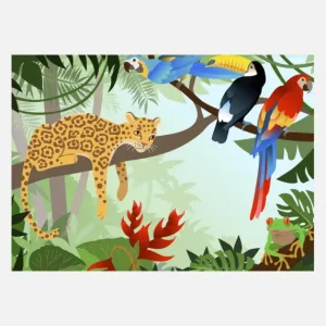 Expédition Rapide Jungle Animals Canvasprint (30x40 cm)